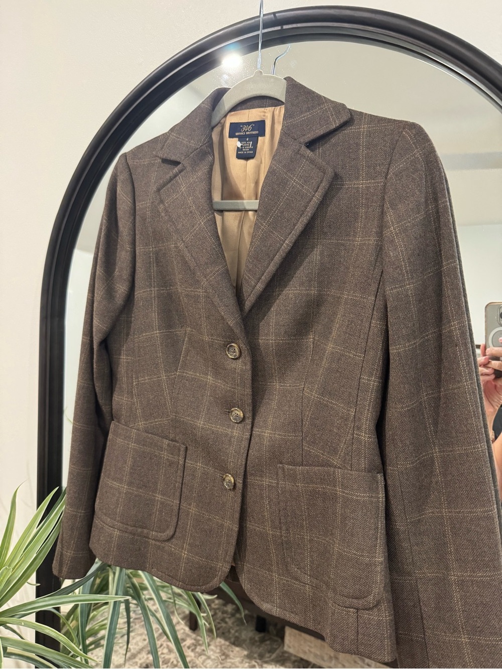 Brooks Brothers Brown Plaid Wool Blazer